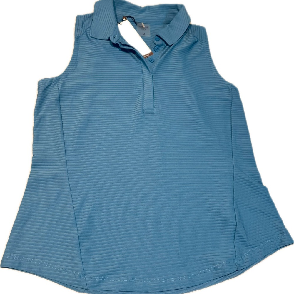 CALIA Golf Renew Ribbed Sleeveless Polo Top NWT Size M